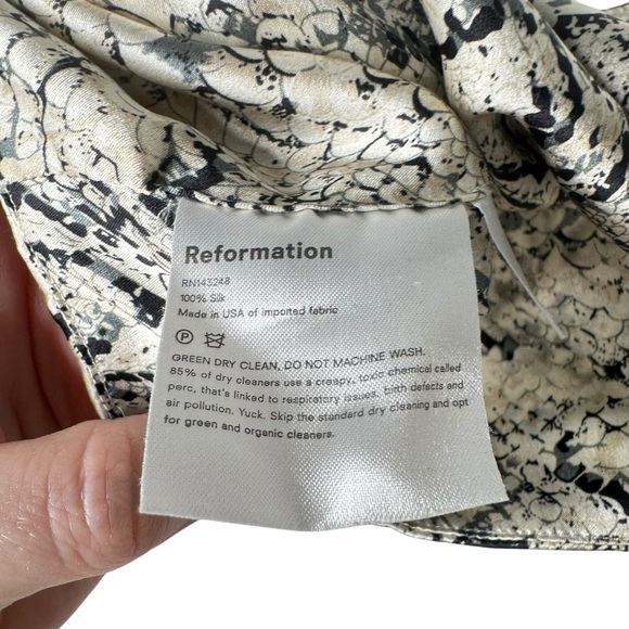 REFORMATION 100% Silk Snake Skin Python Set Animal Print Cropped Matching Set 4 - Picture 13 of 13